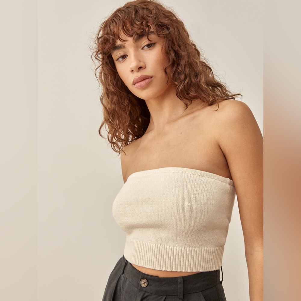 Reformation ELISA COTTON KNIT TUBE TOP